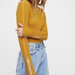 Long Sleeve Free People Top Baby Blue and purple